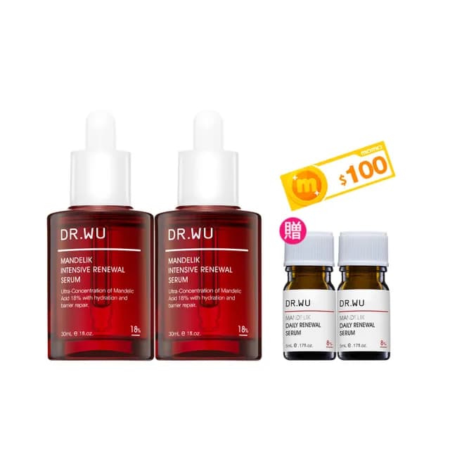 【DR.WU 達爾膚】杏仁酸亮白煥膚精華18% 30ML(2入組)