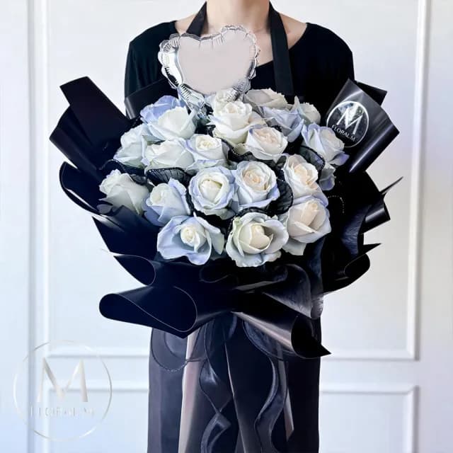 【Floral M】地中海聖托尼尼玫瑰鮮花花束(鮮花花束/花禮/買花/送禮/玫瑰/情人節生日告白求婚)