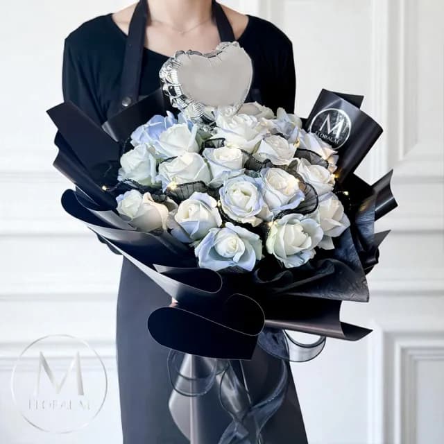 【Floral M】地中海聖托尼尼玫瑰鮮花花束(鮮花花束/花禮/買花/送禮/玫瑰/情人節生日告白求婚)