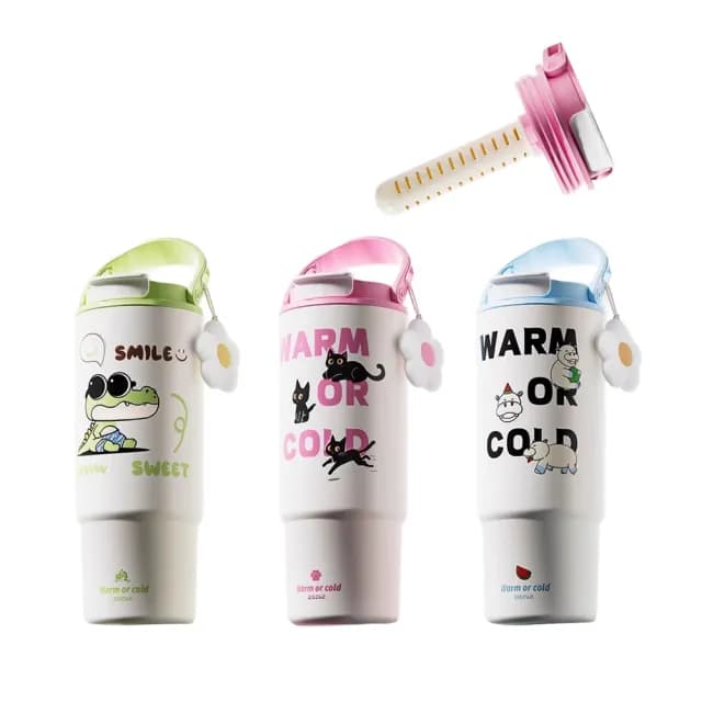 【kingkong】冰霸陶瓷內膽吸管咖啡杯880ML(隨行水杯 保溫杯 陶瓷杯 馬克杯 交換禮物)