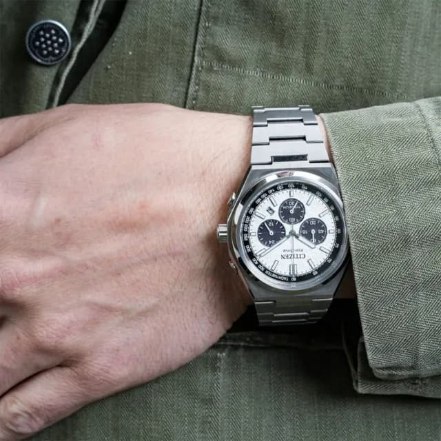 【CITIZEN 星辰】熊貓錶 Zenshin 新鈦度 限量超級鈦光動能復古三眼計時手錶 禮物 送禮 推薦(CA4610-85A)