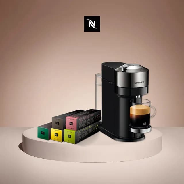 【Nespresso】臻選厚萃Vertuo Next尊爵款膠囊咖啡機_奢華銀 義式 送禮 入厝(晨間美式50顆組)