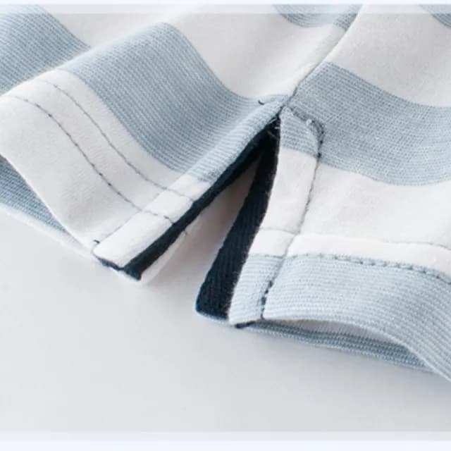 【橘魔法】寬條開岔短袖上衣(T恤 棉T 童裝 中性款 男童 兒童 童裝)