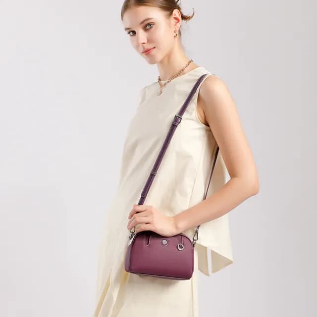 【Paiya 派亞】新款時尚迷你零錢包媽媽包頭層牛皮單肩百搭斜挎女包(達克公爵同款)