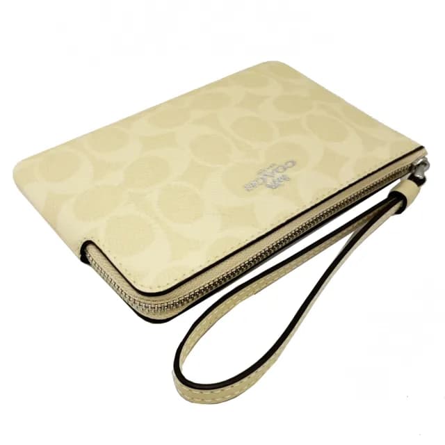 【COACH】C LOGO手拿包零錢包附原廠禮盒(月光石黃)