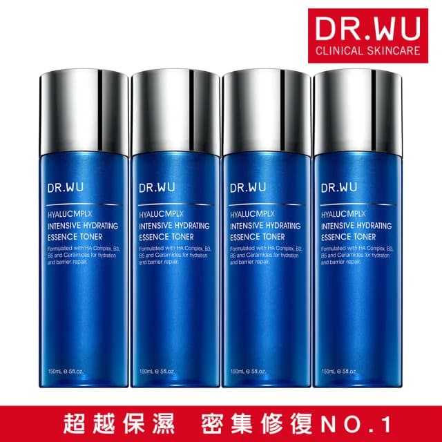 【DR.WU 達爾膚】玻尿酸保濕精華化妝水150ML(經典款 4入組)