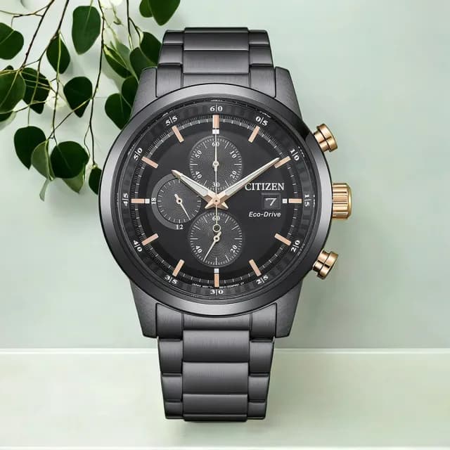 【CITIZEN 星辰】七夕情人節推薦款 光動能三眼計時手錶 禮物 送禮 推薦(CA0746-85E)