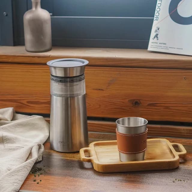 【Driver】鋼丹泡茶壺個人隨身組(泡茶杯 泡茶壺 沖茶壺 不鏽鋼茶壺 馬克杯 隔熱杯 茶器 茶具 茶壺茶杯組)