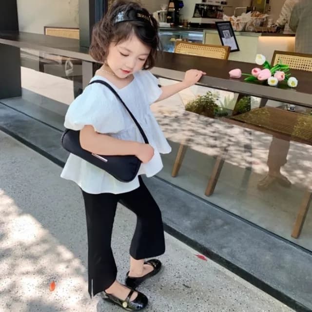 【橘魔法】開岔彈性喇叭褲(長褲 內搭褲 褲子 女童 兒童 童裝)