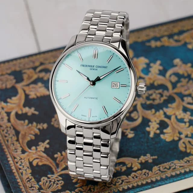 【CONSTANT 康斯登】亞洲限定 冰藍 Classics Index 機械錶-40mm 禮物 送禮 推薦(FC-303BL5B6B)