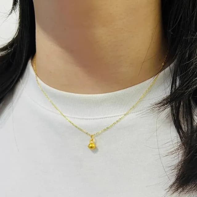 【Penny珮妮】黃金999鈴鐺 吊墜項鍊(母親節 情人節 生日禮物 交換禮物 送女友 尾牙 新年 結婚)