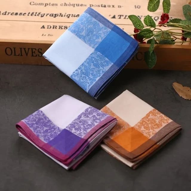 【巴黎精品】現貨秒發 手帕禮盒純棉方巾單入(商務吸汗多彩細膩父親節生日禮物男配件15款p1ae2)