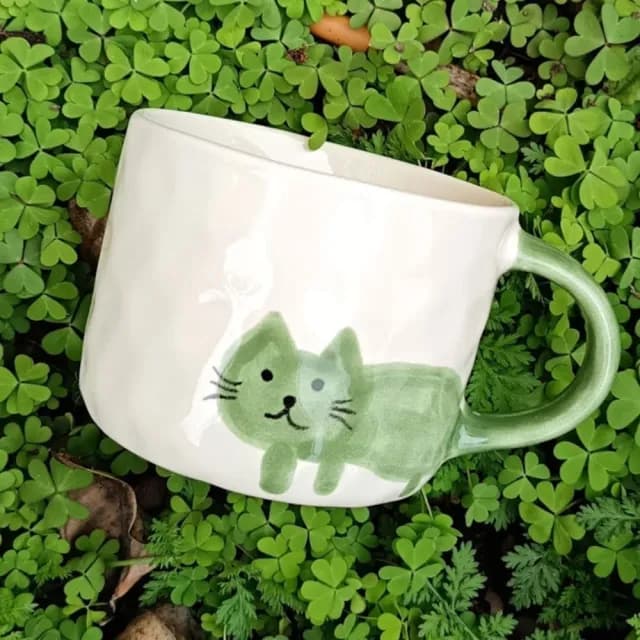 【手捏喵】手繪釉下彩貓咪陶瓷杯(辦公室 交換禮物 下午茶 水杯 馬克杯 牛奶杯)