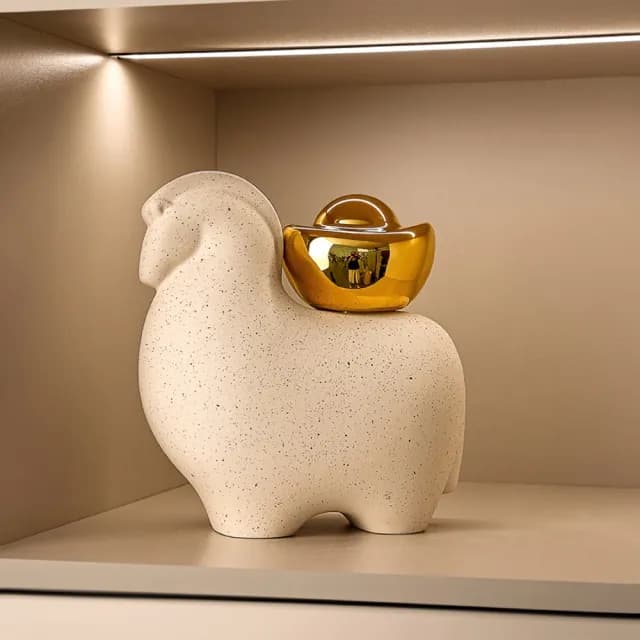 【巨匠】風水擺件 新中式馬上有錢擺件 高約20CM 鎮宅風水擺飾 開業喬遷禮物(風水擺件)