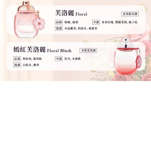 【COACH】淡香精 30ml/40ml 多款任選(專櫃公司貨/時尚經典/逐夢/嫣紅芙洛麗/曠野玫瑰)