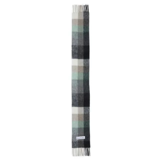 【Acne Studios】Mohair Checked 馬海毛格紋 圍巾 綠/灰/黑色 CA0084.BO9