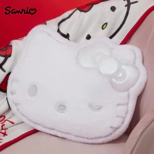【SANRIO 三麗鷗】Hello Kitty凱蒂貓超柔絨毛薄抱枕靠墊靠枕玩偶枕頭(女友女兒老婆生日情人聖誕交換禮物)