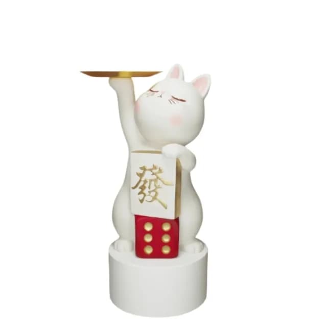 【巨匠】招財貓落地擺件 客廳茶几擺件 大型迎賓擺件 新店開業禮物 喬遷新居裝飾品(40*92CM招財貓擺件)