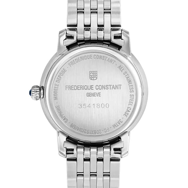 【CONSTANT 康斯登】Slimline 真鑽月相石英女錶 禮物 送禮 推薦(FC-206MPWD1S6B)