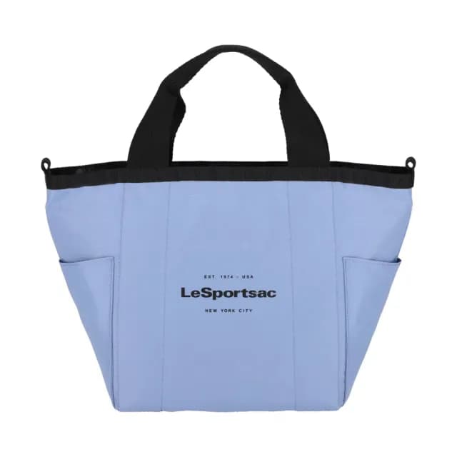 【Lesportsac】小型雙面托特包 手提袋 便當袋 送禮 禮物 女包 男包 情人節禮物(雲霧藍)