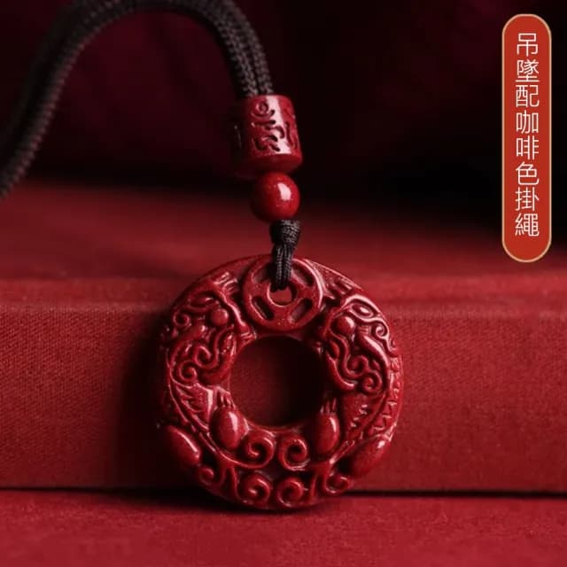 【Penny珮妮】硃砂貔貅平安扣 吊墜項鍊(母親節 情人節 交換禮物 新婚 新年 尾牙)