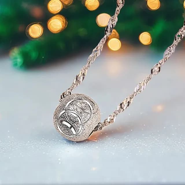 【珀緹雅】轉運珠 925銀項鍊(925純銀 轉運珠 水波鍊 頸鍊 鎖骨鍊)