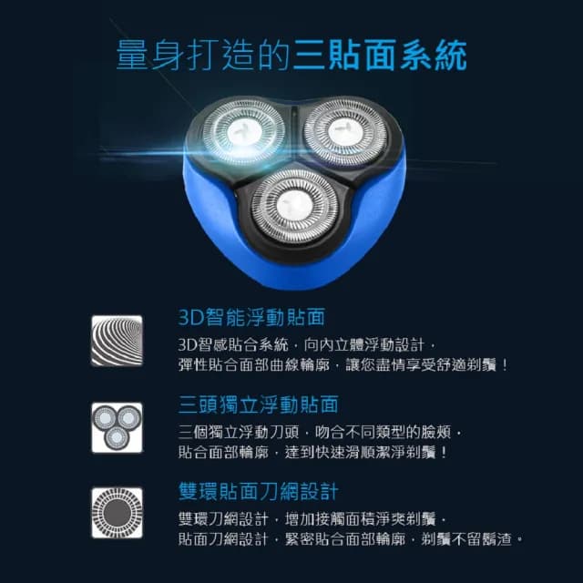 【SAMPO 聲寶】3D水洗三刀頭電動刮鬍刀/電鬍刀(EA-Z1811WL)