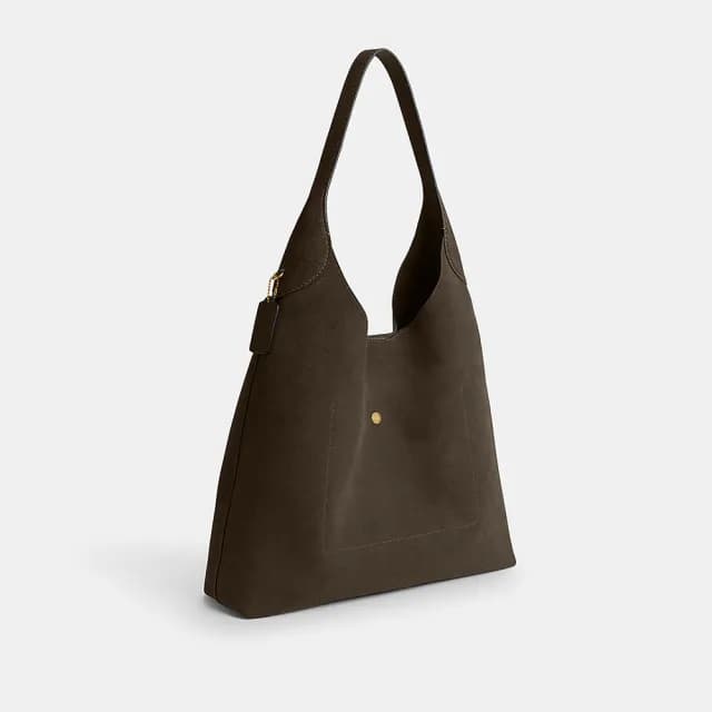 【COACH】蔻馳官方直營 BROOKLYN 39號單肩手袋 單肩包 肩背包_黃銅色硬體/橄欖綠(CW636)