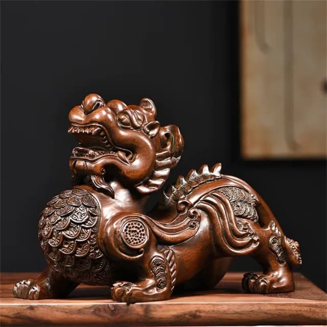 【超微米】實木雕刻貔貅擺件 辦公室客廳裝飾品 店鋪開業送禮貔貅擺件(吞金納財 店鋪開業送禮貔貅擺件)