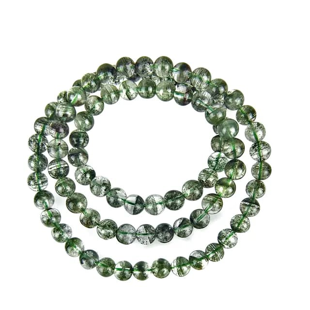 【開運方程式】綠幽靈手珠三圈手鍊6.8mm(千層聚寶盆財神鬼佬水晶G468款)