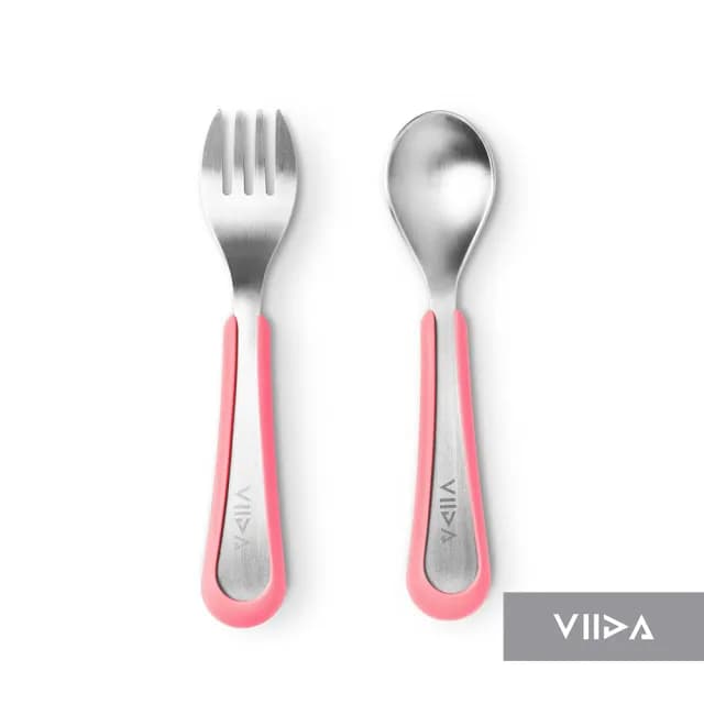 【VIIDA官方直營】Souffle 抗菌不鏽鋼叉匙組〔L〕(兒童餐具 抗菌不鏽鋼 寶寶餐具 學習餐具)