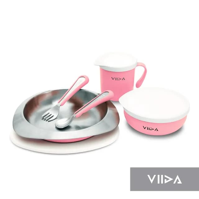 【VIIDA官方直營】Souffle 抗菌不鏽鋼餐具組(兒童餐具 抗菌不鏽鋼 寶寶餐具 學習餐具)