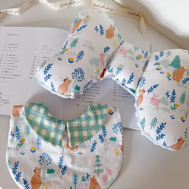 【Lianne baby】棕熊森林 嬰兒禮物 蝴蝶枕領兜 彌月禮滿月禮(週歲禮 嬰兒禮盒 滿月禮)