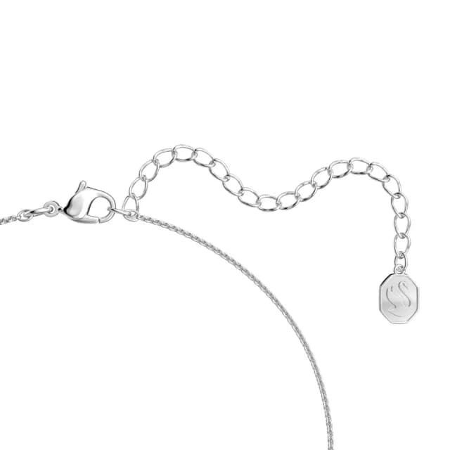 【SWAROVSKI 施華洛世奇】Matrix 鍊墜 墜鍊 項鍊 三角形明亮式切割 白色 鍍白金色(線上限定款)