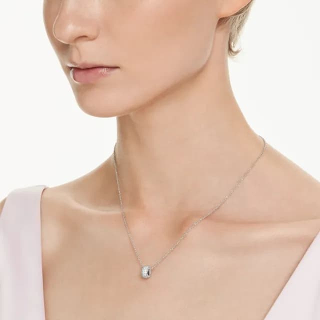 【SWAROVSKI 施華洛世奇】Dextera 鍊墜 墜鍊 項鍊 白色 鍍白金色(線上限定款)