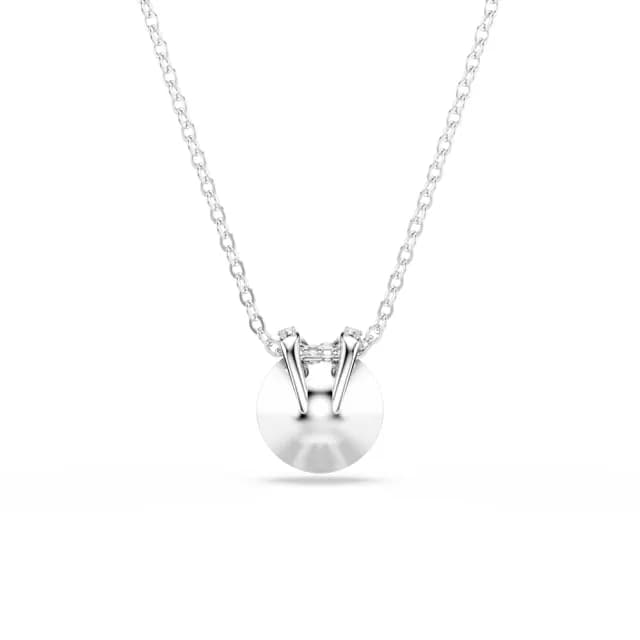 【SWAROVSKI 施華洛世奇】Bella V 鍊墜 墜鍊 項鍊 圓形切割 白色 鍍白金色(線上限定款)