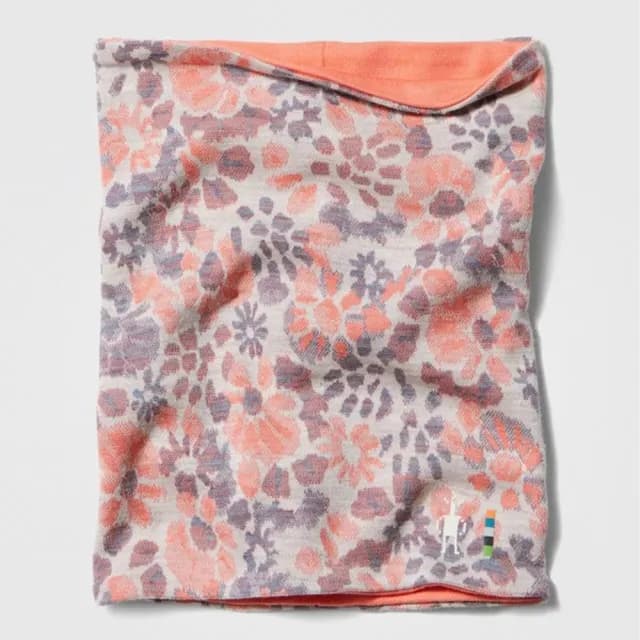 【SmartWool】Thermal 美麗諾羊毛雙面兩用短頸套.保暖頭巾.圍巾.圍脖.口罩(SW017071-P92 珊瑚紅碎花)