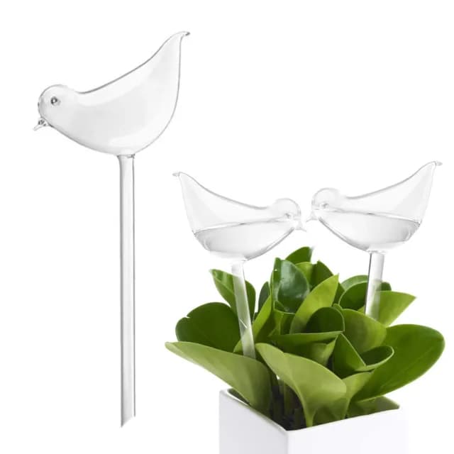 【阿蔦日記】PVC自動小鳥澆花器(透明款 滴水器 外出使用 懶人澆花 園藝用品 植物盆栽 澆水器 自動滴水器)
