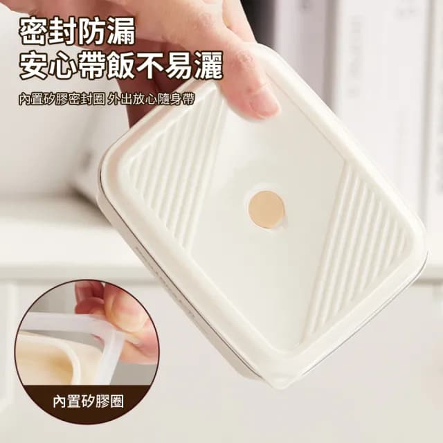 【LZQ】韓系可微波加熱便當盒 316不鏽鋼雙層保溫飯盒 學生便攜午餐盒 保鮮盒 食物儲存盒(贈保溫袋+餐具)