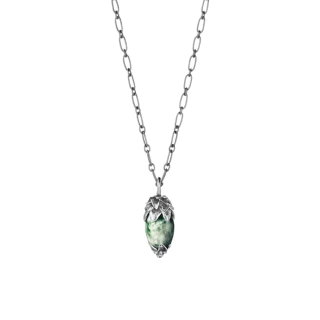 【Georg Jensen 官方旗艦店】2026 HERITAGE 項鍊(氧化純銀 綠點碧玉)