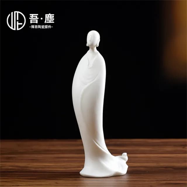 【新川】白瓷擺件 無相佛 桌面擺件 中式陶瓷擺件(裝飾品 陶瓷裝飾品)