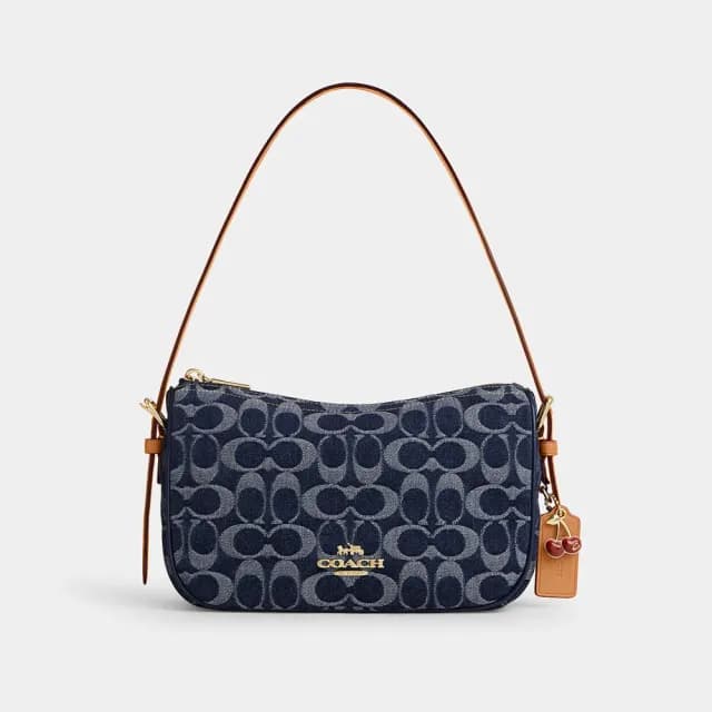 【COACH】蔻馳官方直營 KAILEY 經典標誌丹甯布單肩手袋(CY701)