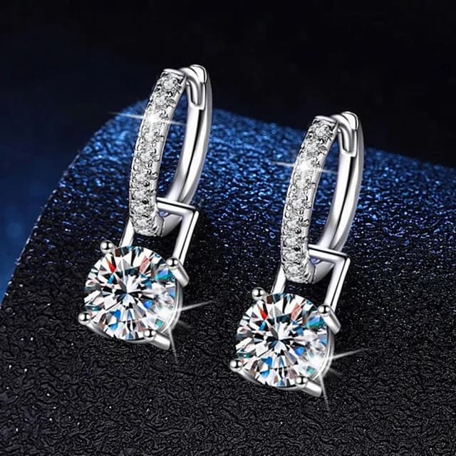 【巴黎精品】現貨+預購 頂級莫桑鑽石耳環925純銀耳環女耳針銀飾情人節禮物(2克拉一款兩戴高級女飾品a1kv10)