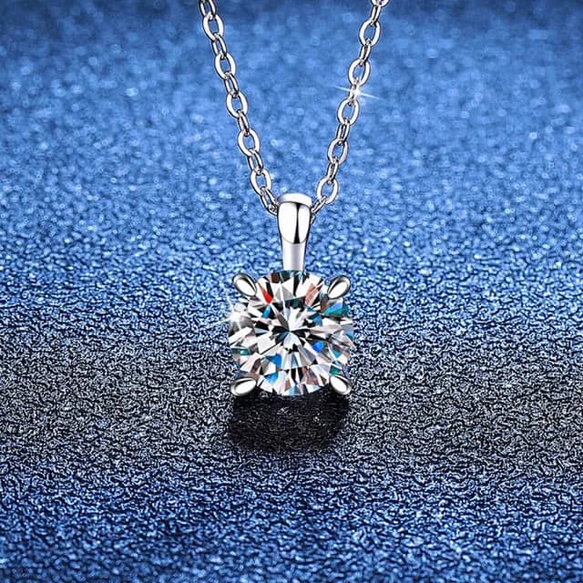 【巴黎精品】現貨+預購 頂級莫桑鑽石項鍊925純銀女項鍊項鏈鎖骨鏈情人節禮物(1克拉高級女飾品3色a1kv20)