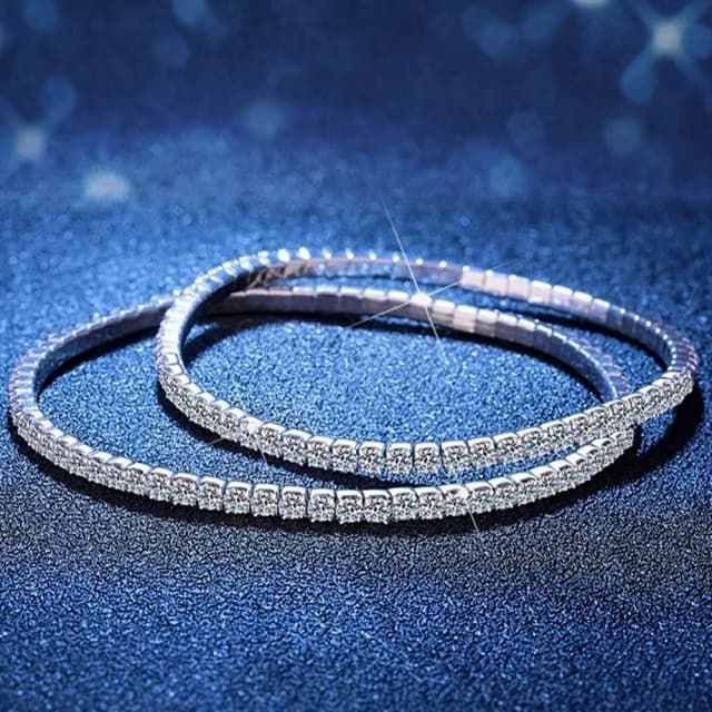 【巴黎精品】現貨+預購 頂級莫桑鑽石手鍊925純銀女手鍊手鏈情人節禮物(5.2克拉滿鑽彈力手鍊女飾品a1kv26)