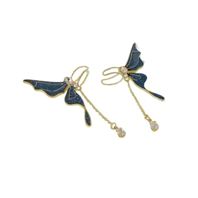 【造花液滴】蝴蝶造型耳骨夾1對(無耳洞 耳夾 設計感 百搭 耳環 耳飾)