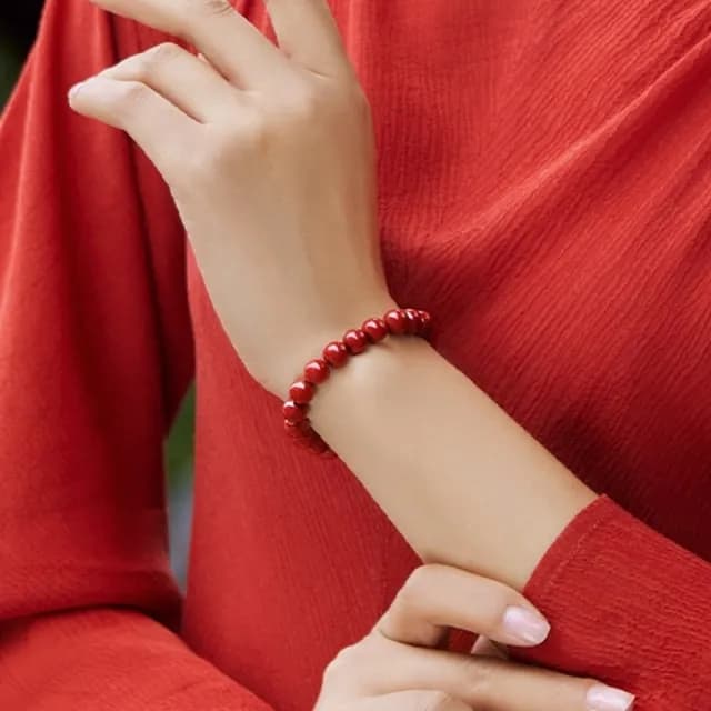 【巴黎精品】現貨+預購 硃砂手鍊朱砂手珠手串擋煞防小人轉運除穢淨化招財開運(天然14mm男女飾品a1jt22)