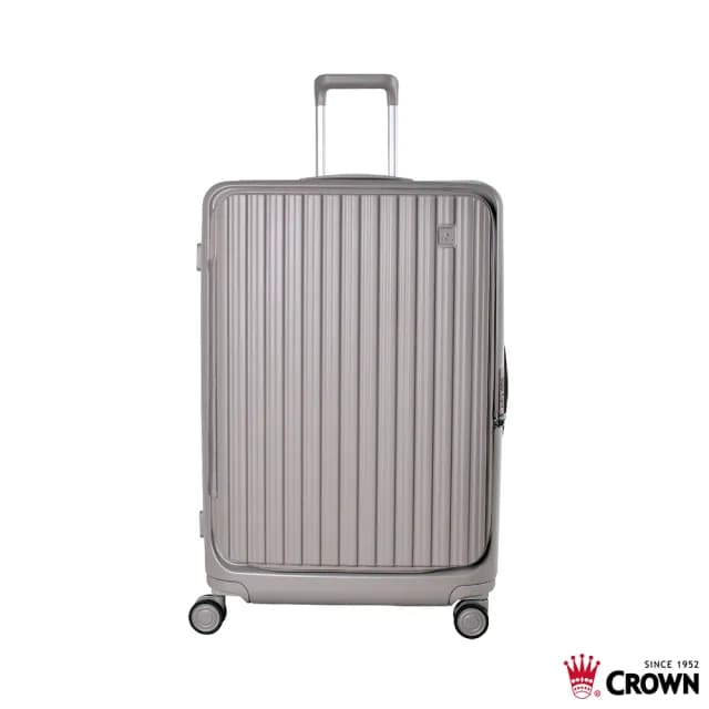 【CROWN 皇冠】速達 Boxy 29吋 前開式框架拉桿箱 防盜雙齒拉鍊箱(行李箱/旅行箱/密碼鎖)
