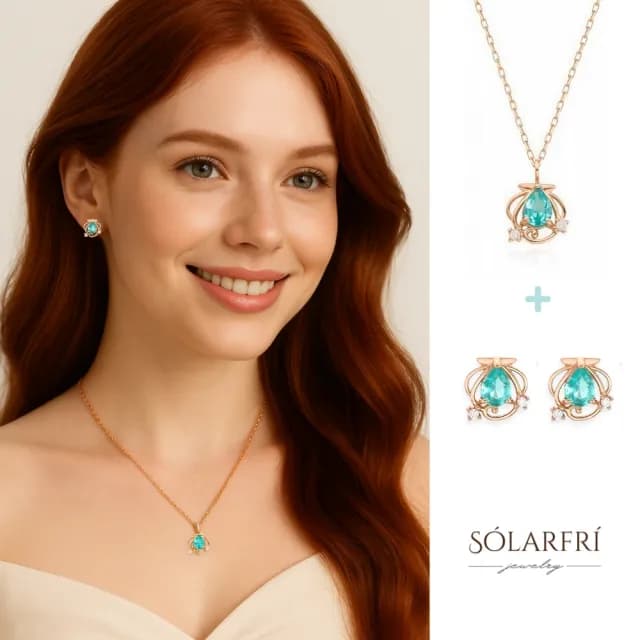 【SOLARFRi】超值【耳環+項鍊組】耳針無耳洞耳夾項鍊 禮盒包裝(閨蜜女兒女友老婆生日情人聖誕禮物)