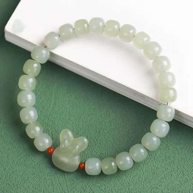 【KT DADA】雙11 兔子手鍊 串珠手鍊 百搭飾品 和田玉 玉手鍊 8mm手鍊 手串